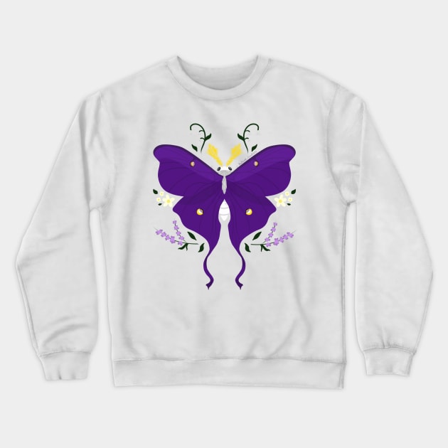Enby Pride Moth Crewneck Sweatshirt by Punk-Creations